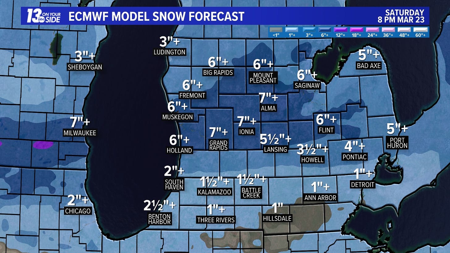 West Michigan will see snowfall, possible snowstorm Friday | wzzm13.com