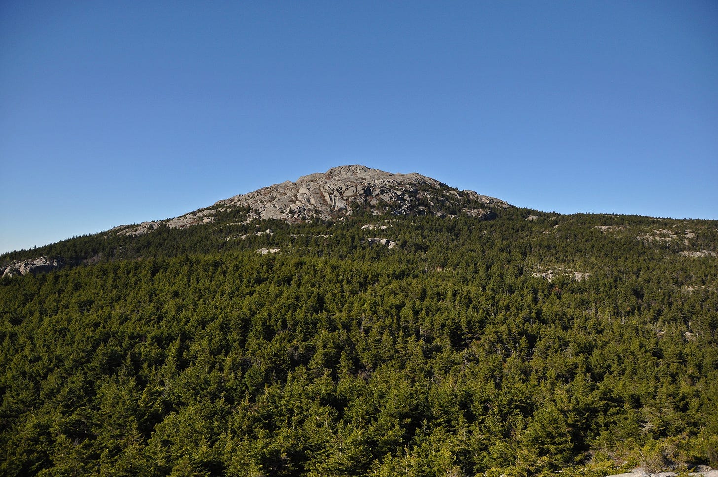 A view of Mount Monadnock, with its bare granite summit