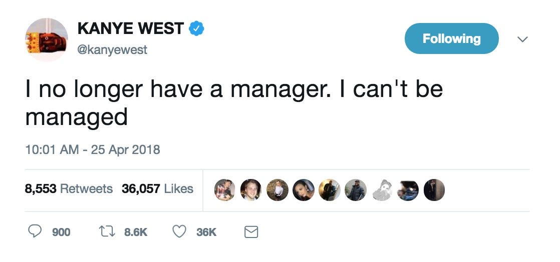 Kmarko on Twitter: "Kanye is on a TEAR on Twitter this morning.  #PleaseNeverTryToPlayYe https://t.co/4pESNYCqzY https://t.co/N0xtkp9vOr" /  Twitter