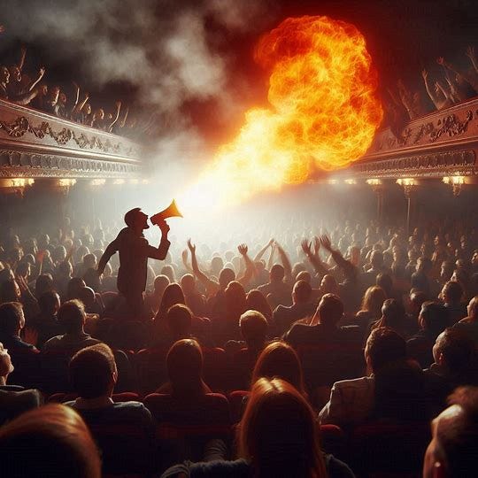 shouting "fire" in a crowded theater. Image 3 of 4