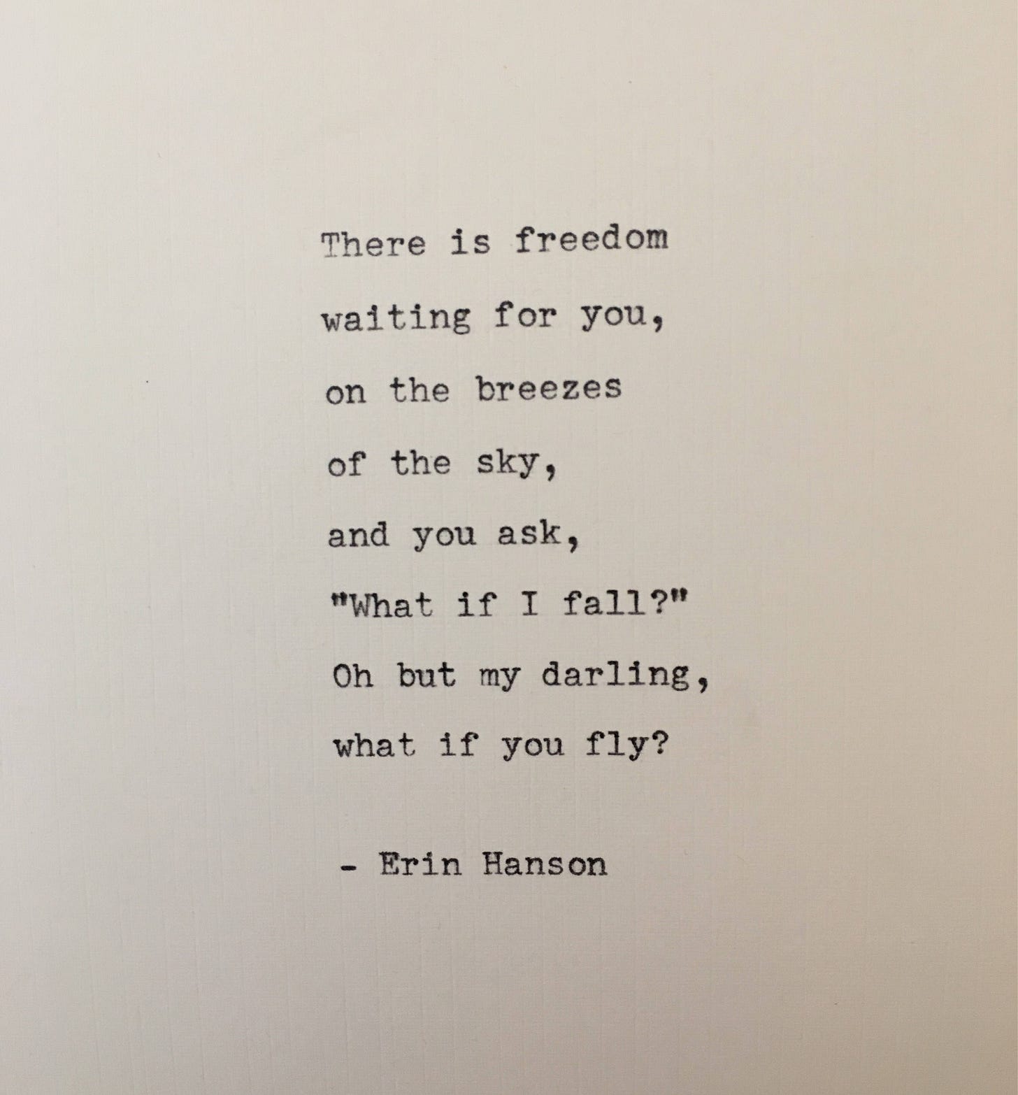 Erin Hanson Quote Hand Typed on an Antique Typewriter - Etsy