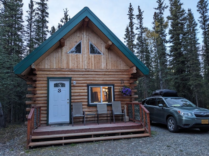 a cute wood cabin rental