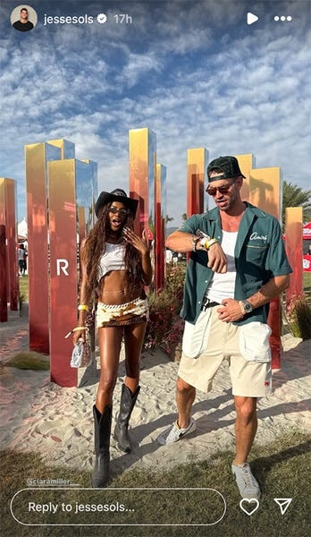 Jesse Solomon and Ciara Miller at the Coachella Valley Music and Arts Festival.