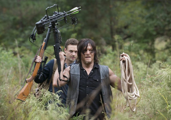 daryl aaron love hunting horse walking dead forget 2015