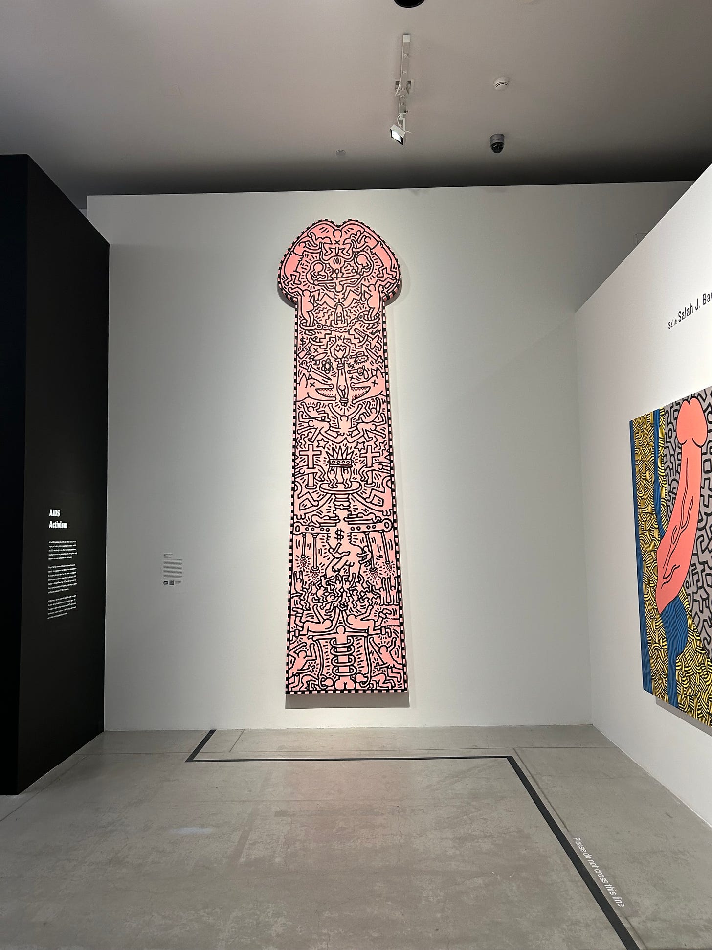 Photo of a 20' Cock Totem by the artist Keith Haring on display at his recent AGO exhibit.