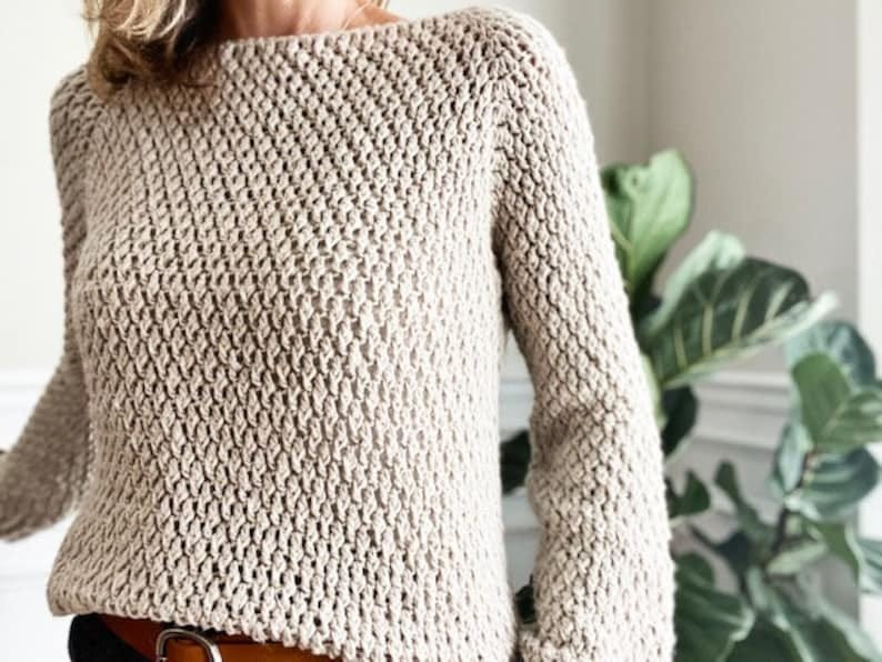 CROCHET PATTERN, The Bowen Top Down Sweater, Women's Crochet Sweater Pattern, Crochet Pattern, Crochet, Pattern, Sweater image 4