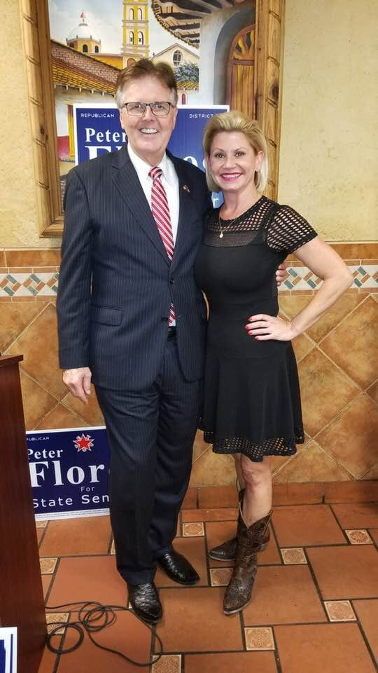 A picture posted to the Bexar County Republican Women's Facebook profile shows Olson posting with Texas. Lt. Gov. Dan Patrick. He is considered the president of the senate and will oversee Paxton's impeachment trial.
