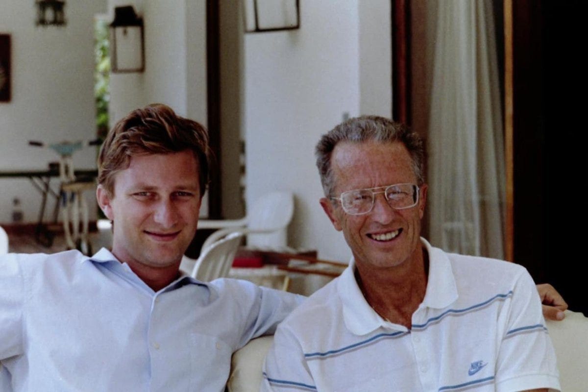 In an undated photograph, King Baudouin of Belgium poses with his nephew, Prince Philippe, at his holiday home in Motril, Spain (Belgian Royal Palace)