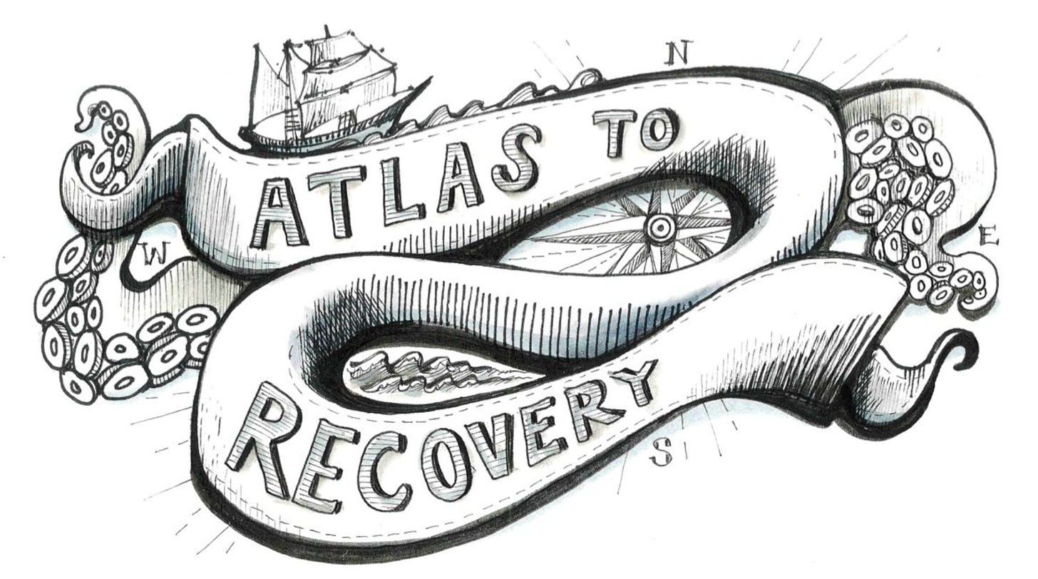 Atlas to Recovery exhibition graphic
