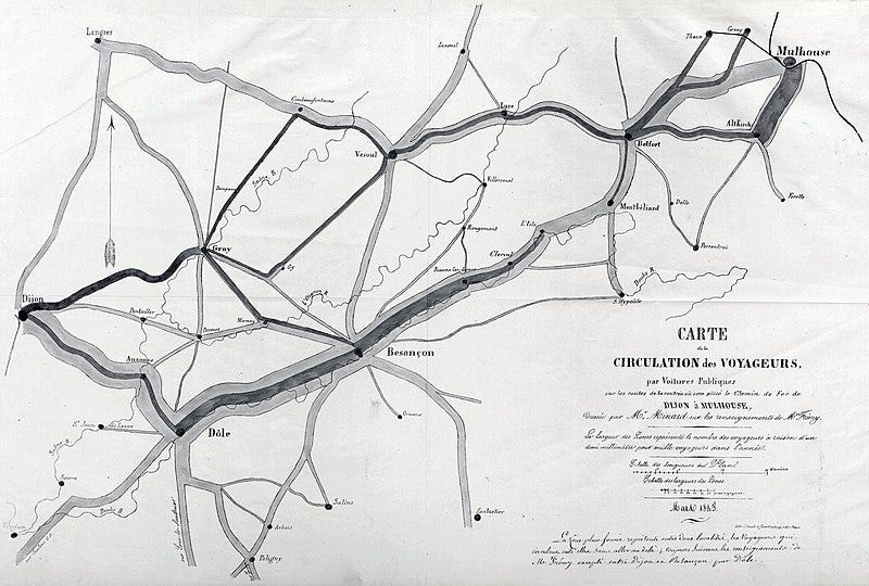 File:Carte de la circulation des voyageurs par voitures publiques sur les routes de la contrée où sera placé le chemin de fer de Dijon à Mulhouse, 1845.jpg