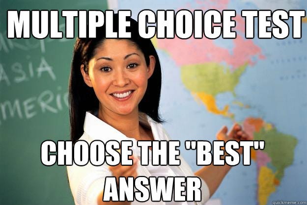 multiple choice test choose the 