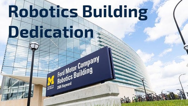 Ford Motor Company Robotics Building Dedication Ceremony