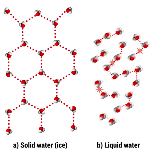 Why are some solids lighter than their liquid states? The obvious example  being ice. - Quora