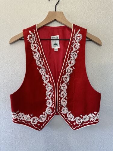 Vintage Hairston Roberson Ropa Beaded  Western Vest Size S Rare! - Picture 1 of 9