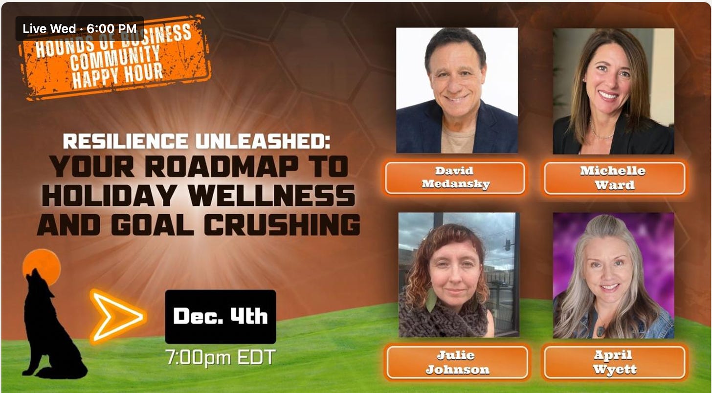 hounds of business showing speakers for the webinar on December 4