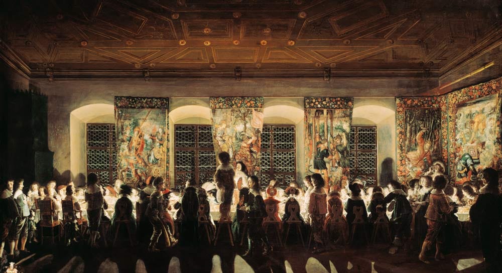 Banquet at Night - Wolfgang Heimbach as art print or hand painted oil.