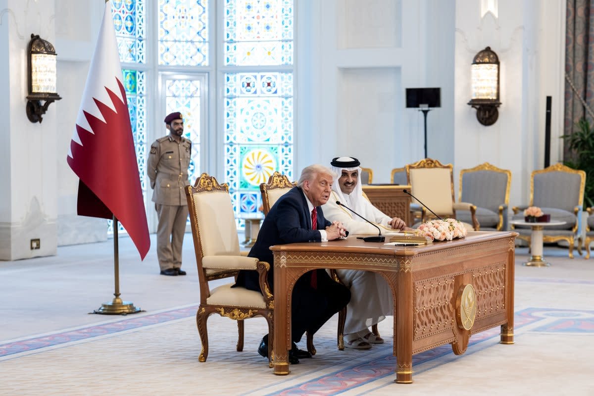 President Donald J. Trump and Emir of Qatar Sheikh Tamim bin Hamad Al-Thani