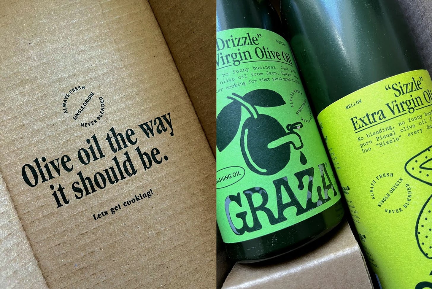 Graza Olive Oil Has a Hidden Messaging in Their Unboxing Experience