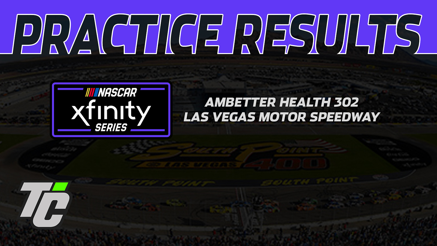 Ambetter Health 302 practice results NASCAR Xfinity Series