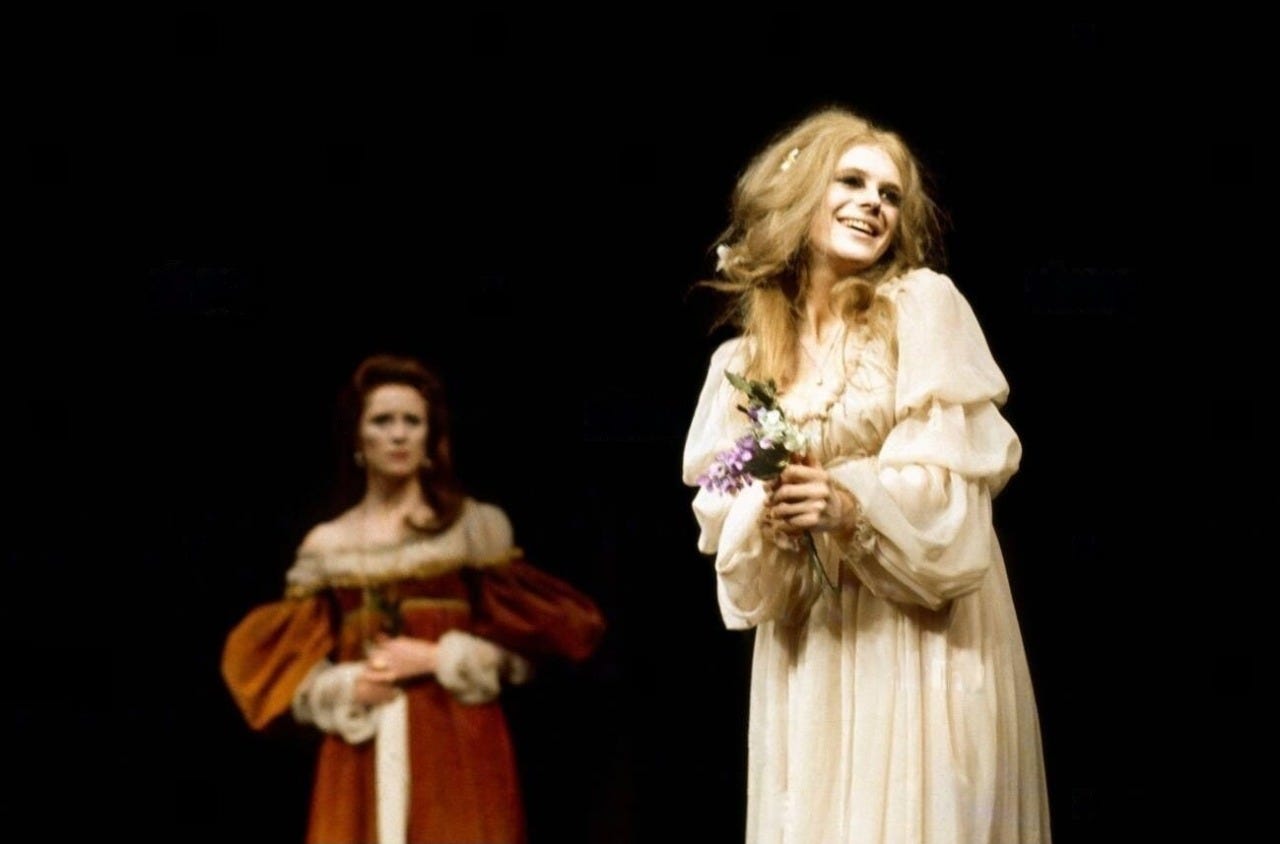 Girl of 'Girl' fame — Marianne Faithfull as Ophelia in 1969 production...