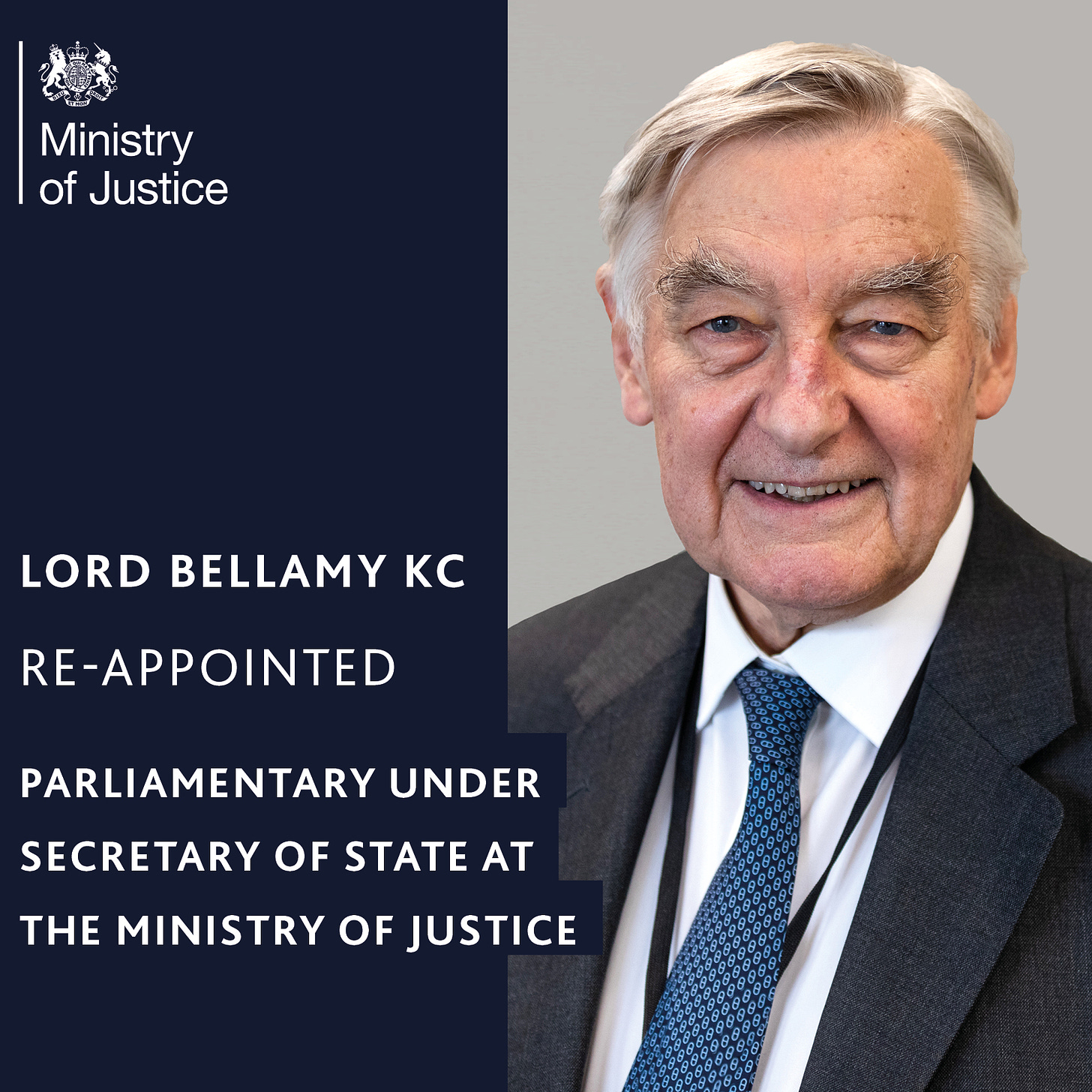 Ministry of Justice on X: ".@MoJGovUK and @DominicRaab welcome back Lord  Bellamy KC who has been re-appointed Parliamentary Under Secretary of  State. Find out more about the MoJ here: https://t.co/mPUsAHDWeI  https://t.co/xjbOzV7k2m" /