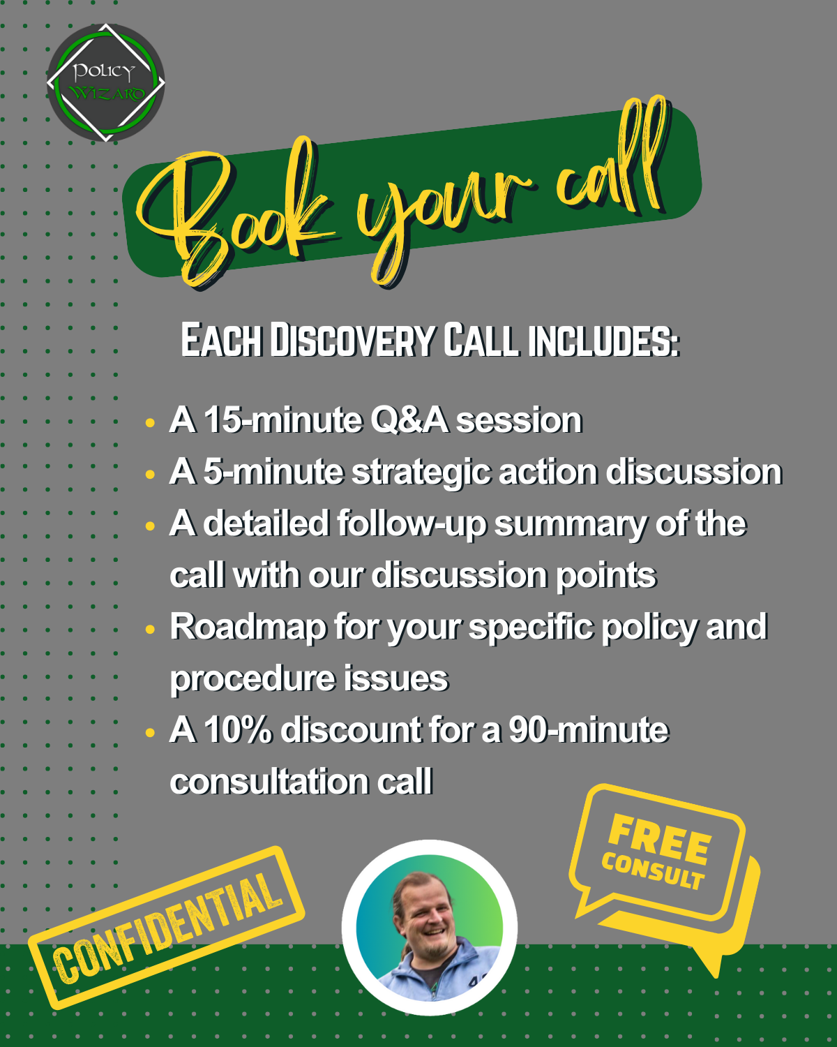 Discovery Call | What's included? | 15-minute Q&A session | 5-min strategy discussion | A detailed summary | Roadmap | 10% discount for a 90-minute consultation