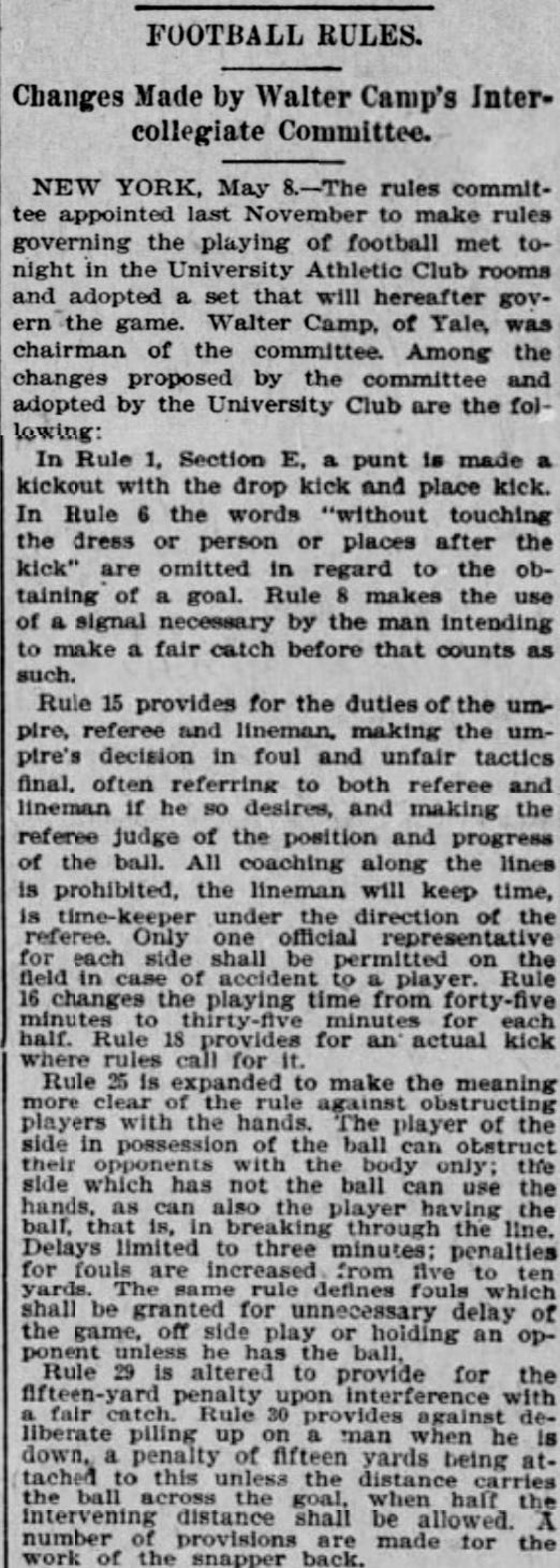 1894 Football Rule Changes