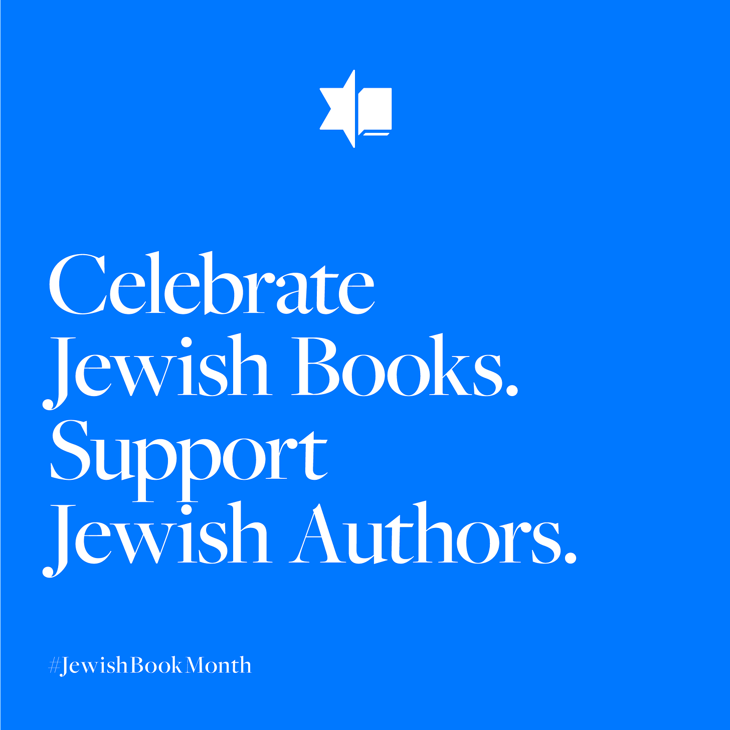 Jewish Book Month graphic: Celebrate Jewish Books. Support Jewish Authors.