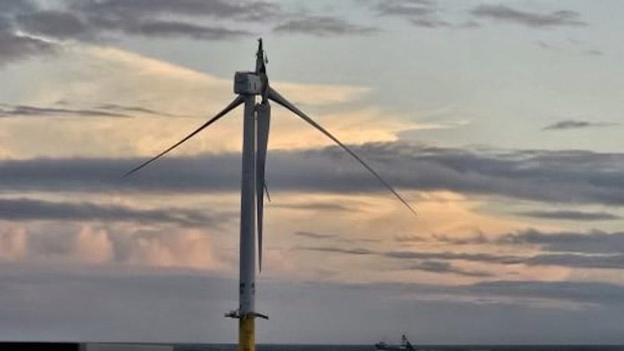 Massive offshore wind project halts construction after turbine blades ...