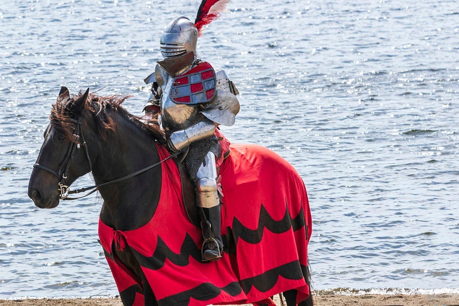Knight on a horse. Knight on a horse.
