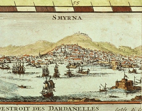 Smyrna, Turkey, 17th century engraving