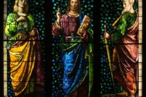 From Catholics to Evangelicals, a surprising 90 percent of U.S. Christian leaders believe in man-made climate change, yet remain largely silent, a new report by Boston College researchers reveals. The findings may help shape how Christians address climate change, knowing their beliefs about the climate crisis align with their church’s values. Pictured: “Christ between the Apostles John and Paul (Christ Preaching)” Stained glass by John La Farge.