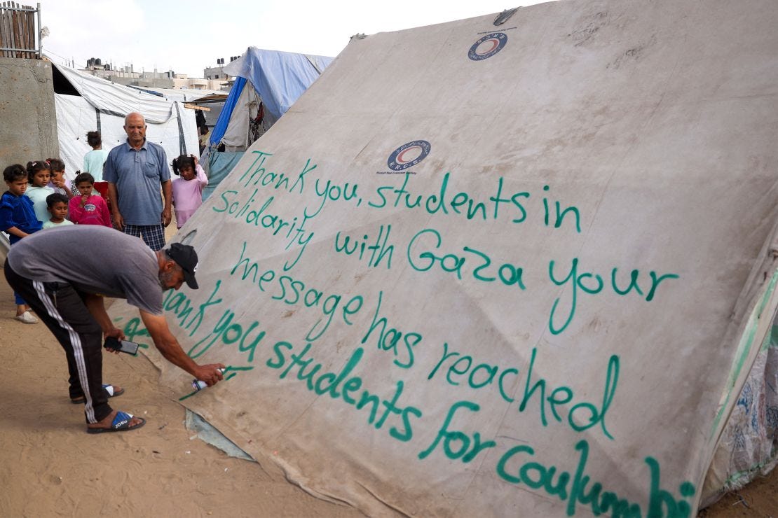 Gaza students thank pro-Palestinian protesters at US college ...