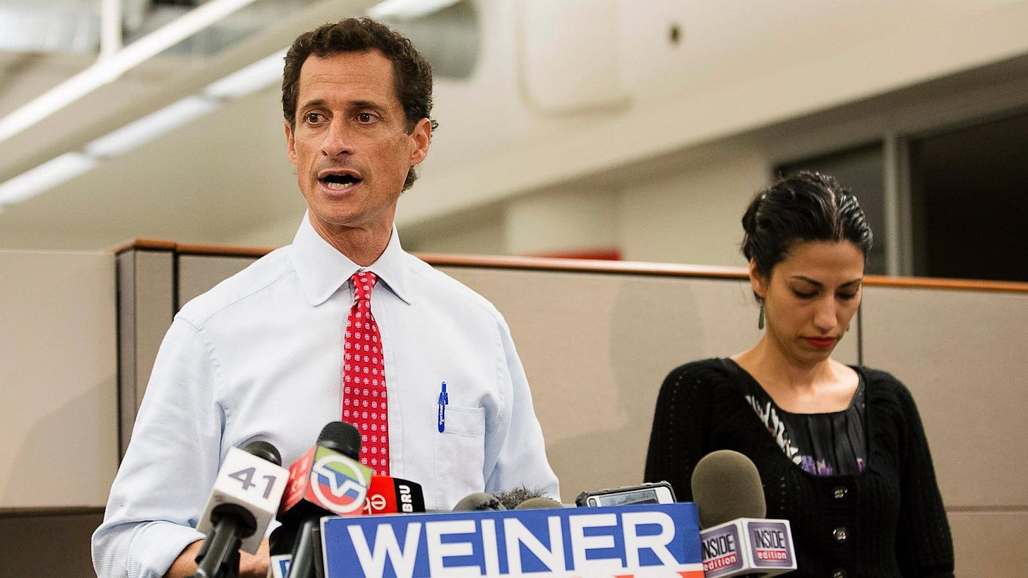 Anthony Weiner Says Sexting Continued After Resignation, Now 'Entirely  Behind Me' - ABC News