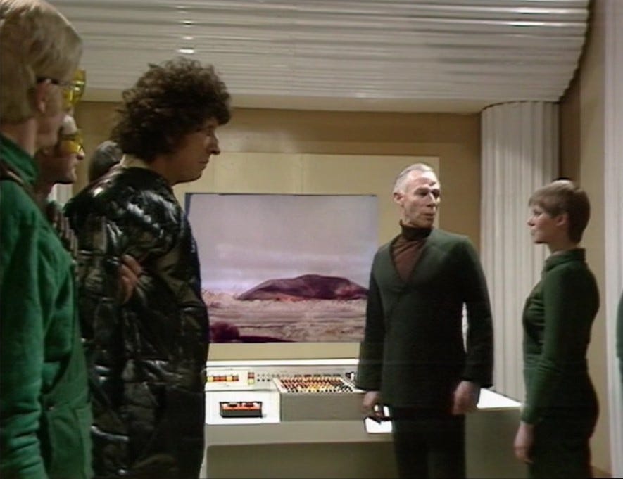 A screengrab of the Thal leader ordering the release of prisoners in Genesis of the Daleks (1975)