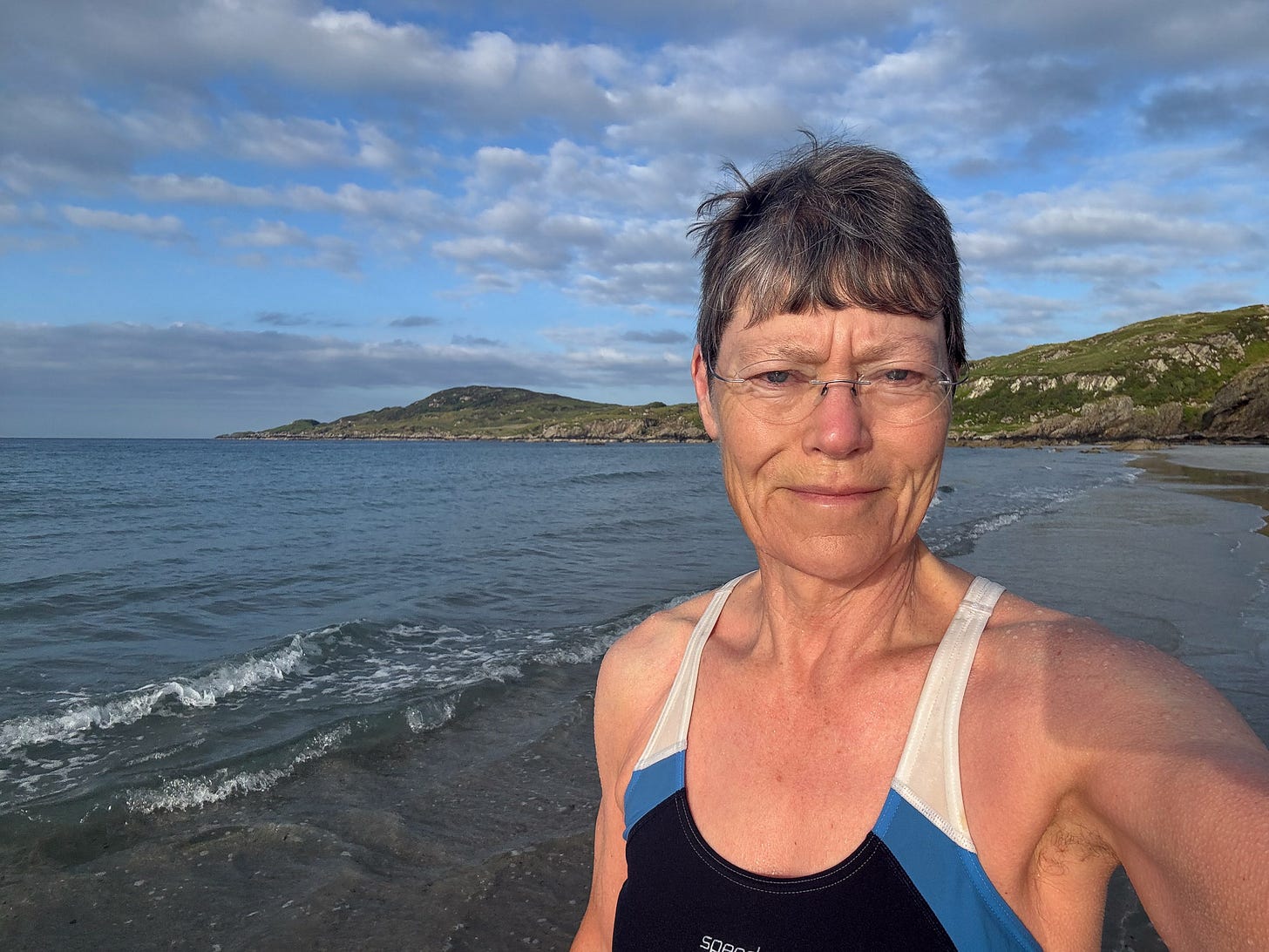 Refreshed by an early morning swim from Ardalanish beach © Felicity Martin