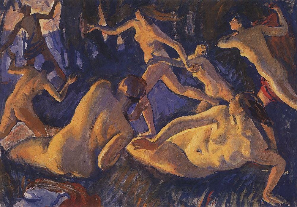 Painting of Diana and Actaeon by Zinaida Serebriakova, 1916-1917