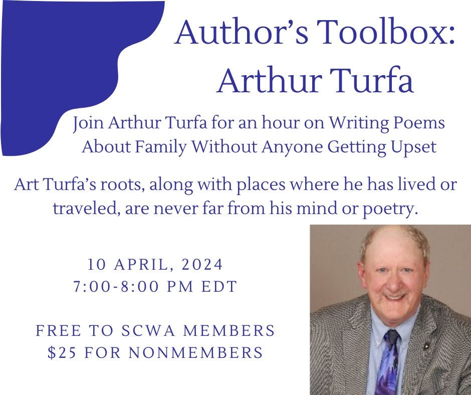 Graphic for Author's Toolbox with Arthur Turfa