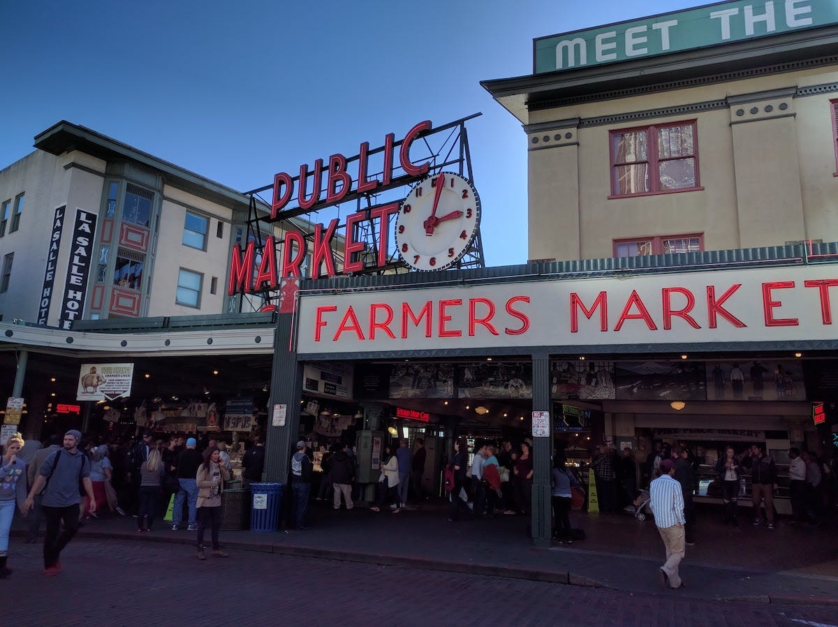 view of Pike Place Public Market sign