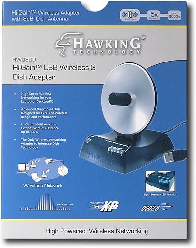 Best Buy: Hawking Technology Hi-Gain Wireless-G Desktop Dish Networking Adapter  HWU8DD