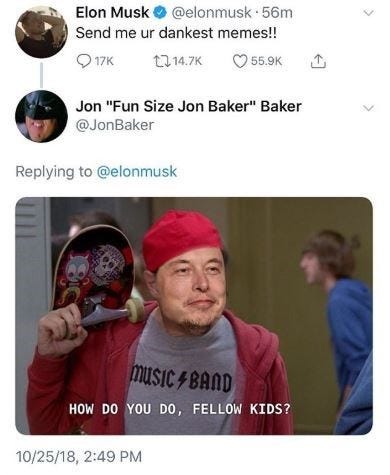 meme about 30 rock with Elon Musk's face