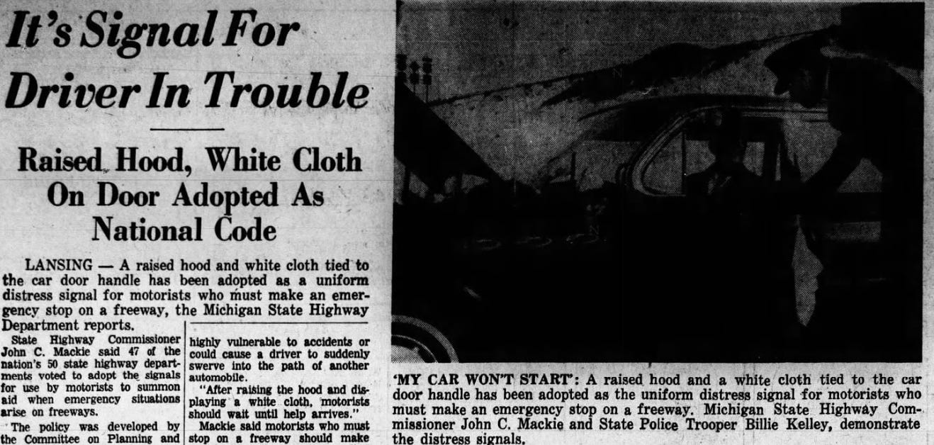 newspaper story about raised hood white cloth