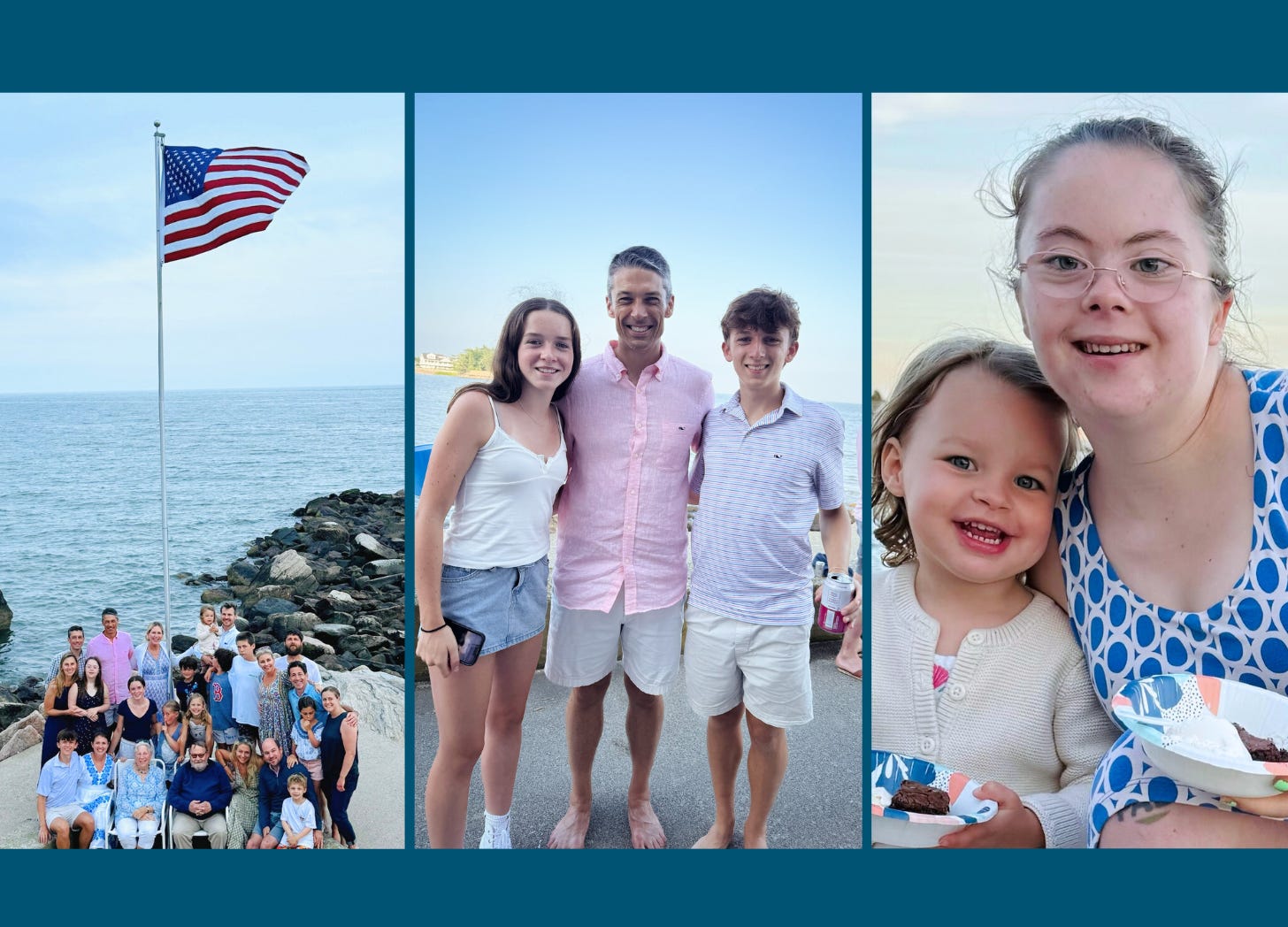 collage of photos of family celebrating the 4th of July