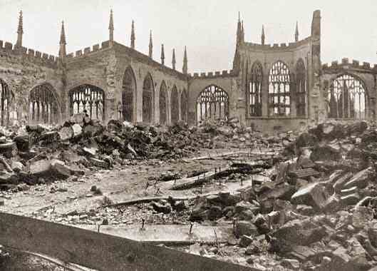 Coventry Now & Then: St. Michael's ruins