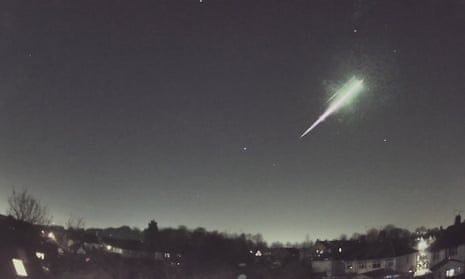 Screengrab from a video of the fireball meteor that was seen above parts of the UK on 28 February.