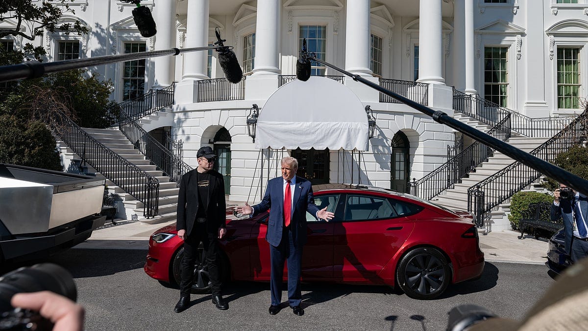 Donald Trump Poses With A Tesla At White House, Pushes Elon Musk-Led EV  Maker's Stock Up