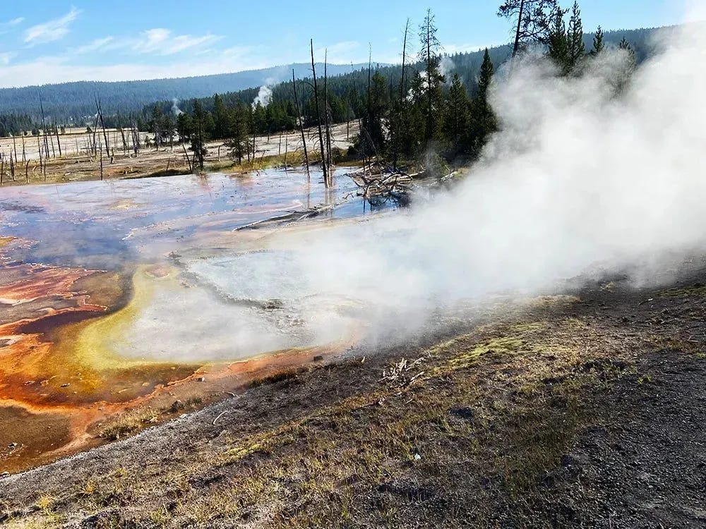 Boiling acidic water at Yellowstone National Park.