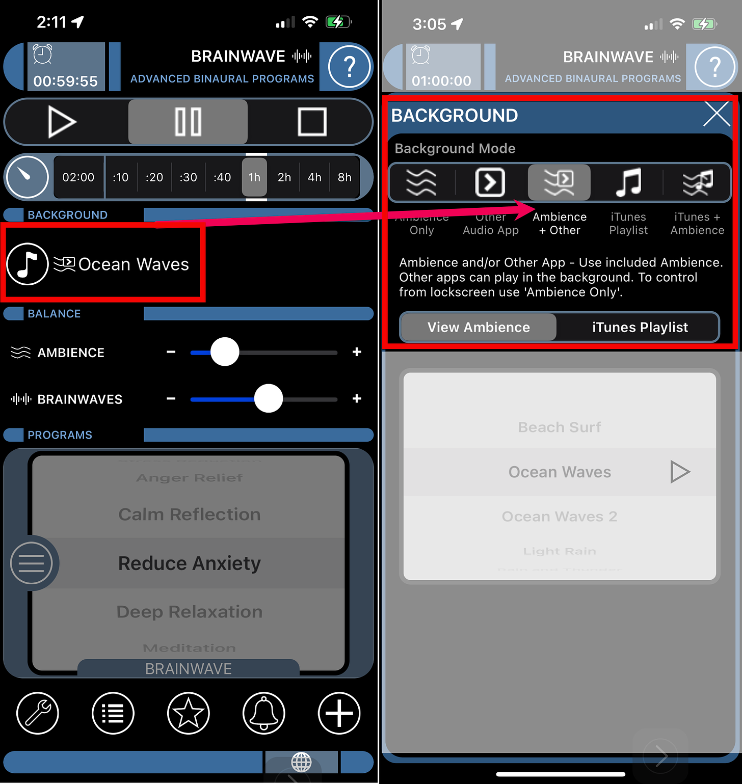 Brainwave Ambiance + Other Settings