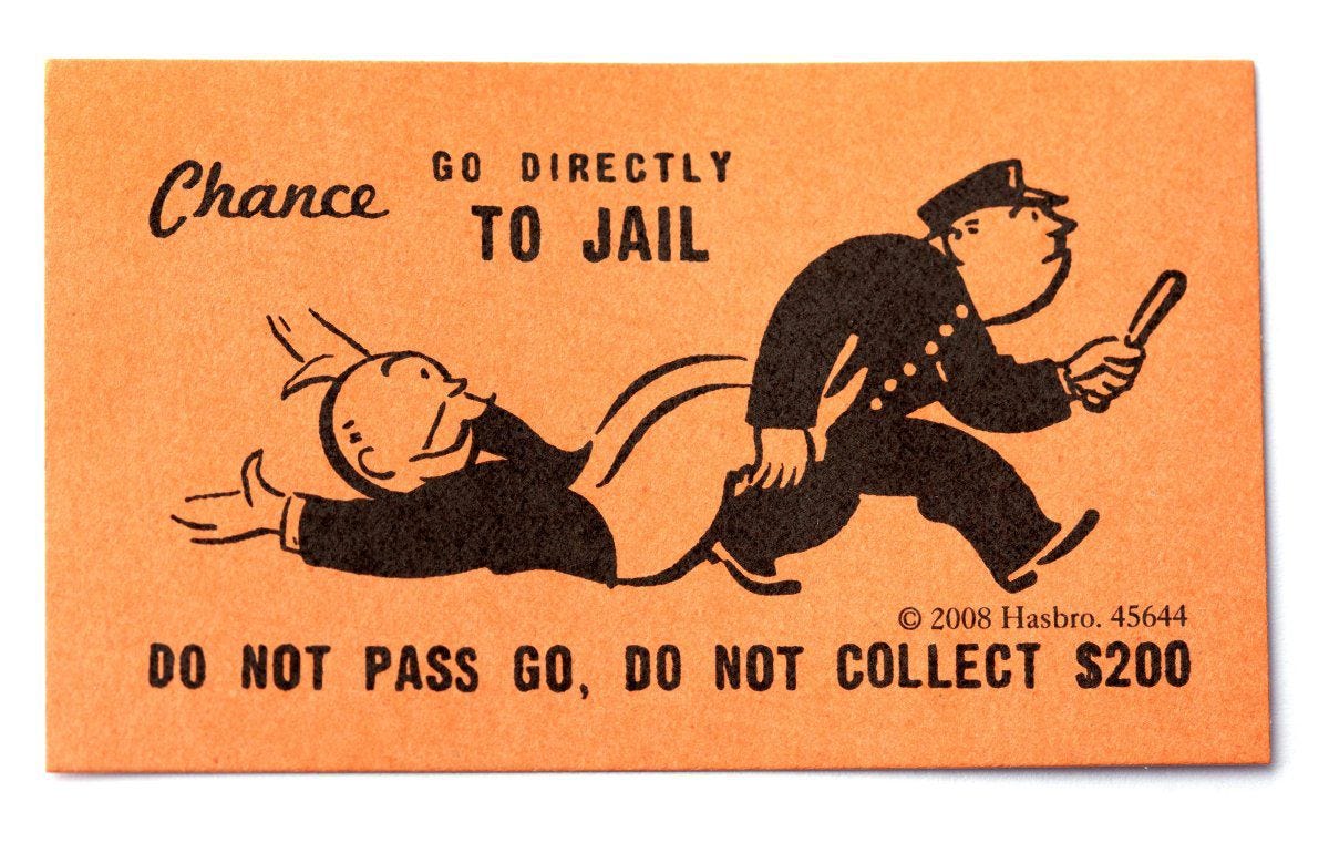 Minnesota man tried handing deputy Monopoly 'Get out of jail free' card, did not get to pass Go ...