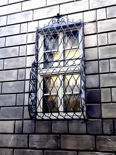 historical Florentinian window in Via dei Serragli